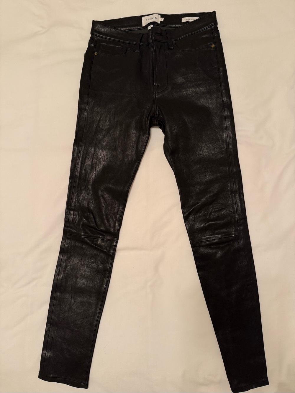 Frame Denim Black Le High Skinny Faux Leather Pants